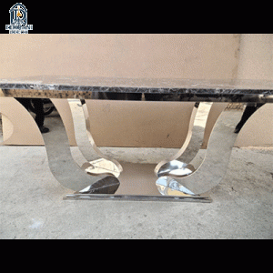 میز ناهار خوری استیل و سنگ کد 01